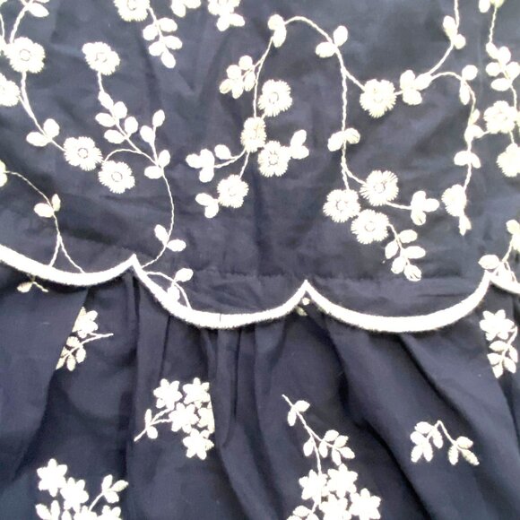 Ann Taylor Floral tiered heavily Embroidered Navy Blue Midi Dress Size 2 NWT - Picture 12 of 12